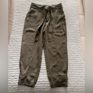Banana Republic Khaki Tie-Waist Trousers